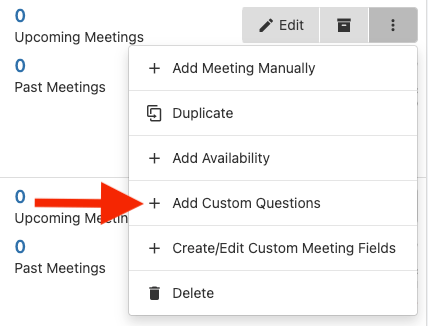 Add Questions option under the More icon